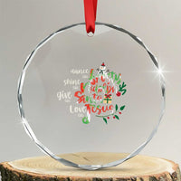 Dance Like Frosty Shine Like Rudolph Give Like Santa Love Like Jesus Crystal Glass Ornament TS09