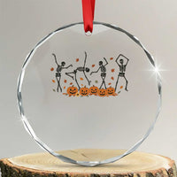 Dancing Skeleton Crystal Glass Ornament Retro Halloween Party Pumpkin Fall Season TS10