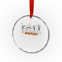 Dancing Skeleton Crystal Glass Ornament Retro Halloween Party Pumpkin Fall Season TS10