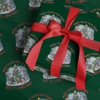 Dancing Skeleton Xmas Wrapping Paper Roll When You're Dead Inside But It's Christmas