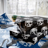 Dark Gothic Graphic Skull Floral Butterfly Wrapping Paper Roll