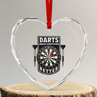 Darts Makes Everything Better Heart Crystal Glass Ornament Darts Lover Gift - Wonder Print Shop