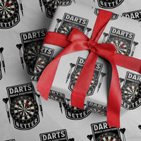 Darts Makes Everything Better Wrapping Paper Roll Darts Lover Gift - Wonder Print Shop