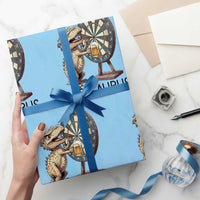Dartsaurus Wrapping Paper Roll Funny Dinosaur Dart Player Gift - Wonder Print Shop