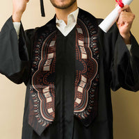 Dashiki and Polynesian Pattern Graduation Stole Afro Pacific Culture Red Version