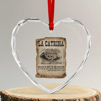 Day Of The Dead Heart Crystal Glass Ornament La Calavera Garbancera - Wonder Print Shop
