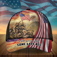 Premium All Gave Some Some Gave All, US Veteran Eagle 3D Hats Personalized