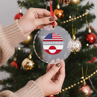 Dear Greenland We Hate Him Too Crystal Glass Ornament Political Protest Greenlander American Flag