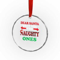 Dear Santa They Naughty Ones Crystal Glass Ornament Christmas Red Plaid Pajamas PJ Xmas Gifts - Wonder Print Shop