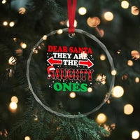 Dear Santa They Naughty Ones Crystal Glass Ornament Christmas Red Plaid Pajamas PJ Xmas Gifts - Wonder Print Shop