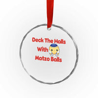 Deck The Halls With Matzo Balls Crystal Glass Ornament Religious Jewish Holiday Gift - Wonder Print Shop