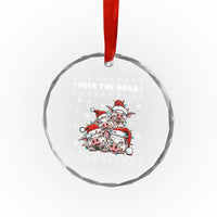 Deck The Hogs Ugly Christmas Sweater Crystal Glass Ornament Pig Lover Gift - Wonder Print Shop