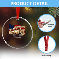 Declaration Daddies Funny 4th of July Founding Fathers Crystal Glass Ornament Vintage Betsy Ross Flag