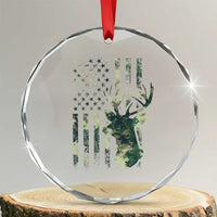 Deer Hunting Camouflage Crystal Glass Ornament Camo US Flag TS02
