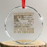 Deer Hunting Crystal Glass Ornament Im Into Fitness Fit Ness Deer Freezer Camo American Flag TS10