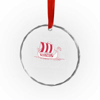 Denmark Flag Viking Ship Danes Danish Roots Dansk Denmark Crystal Glass Ornament