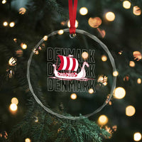 Denmark Flag Viking Ship Danes Danish Roots Dansk Denmark Crystal Glass Ornament