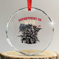 Department of War Est 2025 Crystal Glass Ornament Patriotic Combat Squad Tactical Soldiers Graphic TS02