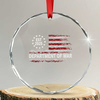 Department of War Est 2025 Crystal Glass Ornament Patriotic Military Vintage Grunge American Flag TS02