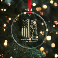 Department of War Est 2025 Crystal Glass Ornament We The People Rifle American Flag Patriotic 2A Statement TS02