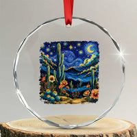 Desert Night Cactus Starry Night Arizona Stars Sky Nature Lover Gift Crystal Glass Ornament
