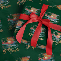 Destin Florida Beach Wrapping Paper Roll Retro Sunset Palm Tree Graphic