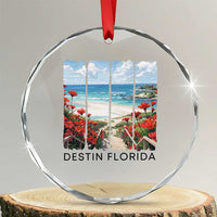 Destin Florida Crystal Glass Ornament Summer Travel Beach Vacation Gift