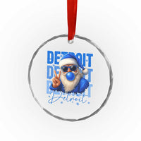 Detroit Football Christmas Crystal Glass Ornament Santa Retro Lions Fan - Wonder Print Shop