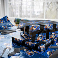Detroit Football Christmas Wrapping Paper Roll Santa Retro Lions Fan - Wonder Print Shop