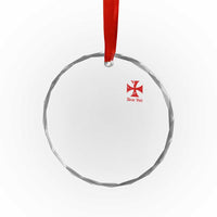 Deus Vult Catholic Knight Templar Crusader Cross Faith Crystal Glass Ornament