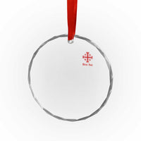 Deus Vult Catholic Knight Templar Jerusalem Cross Crystal Glass Ornament