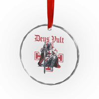 Deus Vult Knight Templar Crystal Glass Ornament Crusader Cross - Wonder Print Shop