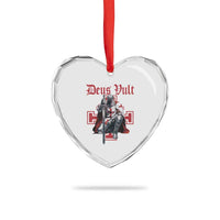 Deus Vult Knight Templar Heart Crystal Glass Ornament Crusader Cross - Wonder Print Shop