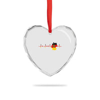 Deutschland Flag Eagle Vintage German Heritage Pride Heart Crystal Glass Ornament