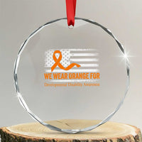 Developmental Disability Awareness Crystal Glass Ornament US American Flag We Wear Orange TS02