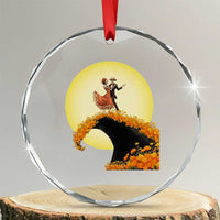 Dia De Los Muertos Crystal Glass Ornament Skeletons Dancing Mexican - Wonder Print Shop