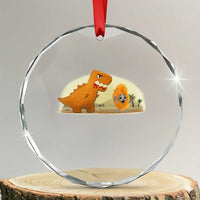 Dino Nuggets Chasing Cat Crystal Glass Ornament Funny Nugget Lover Gift TS12