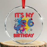 Dino Spider Its My 6th Birthday Crystal Glass Ornament Dinosaur Gift For Boys