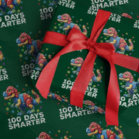 Dinosaur 100 Days Smarter Wrapping Paper Roll Building Bricks Dinosaur 100th Day Kids