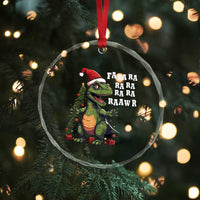 Dinosaur Christmas Crystal Glass Ornament Fa Ra Ra Ra Rawr Xmas Tree Santa Rex Lover TS02