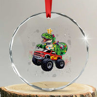 Dinosaur Monster Truck Crystal Glass Ornament TS10