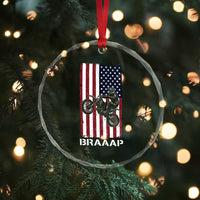 Dirt Bike Crystal Glass Ornament Braaap American Flag Motocross TS14