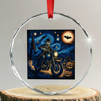 Dirt Bike Crystal Glass Ornament Van Gogh Starry Night Halloween Biker TS14