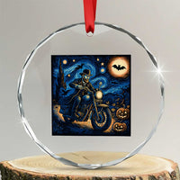 Dirt Bike Crystal Glass Ornament Van Gogh Starry Night Halloween Biker TS14