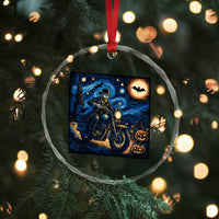 Dirt Bike Crystal Glass Ornament Van Gogh Starry Night Halloween Biker TS14