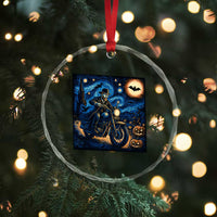 Dirt Bike Crystal Glass Ornament Van Gogh Starry Night Halloween Biker TS14