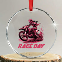 Dirt Bike Girl Crystal Glass Ornament Motocross Racing Women TS14