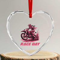 Dirt Bike Girl Heart Crystal Glass Ornament Motocross Racing Women - Wonder Print Shop