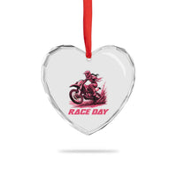 Dirt Bike Girl Heart Crystal Glass Ornament Motocross Racing Women - Wonder Print Shop