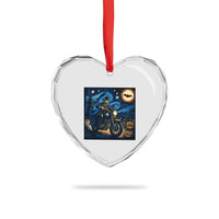 Dirt Bike Heart Crystal Glass Ornament Van Gogh Starry Night Halloween Biker - Wonder Print Shop